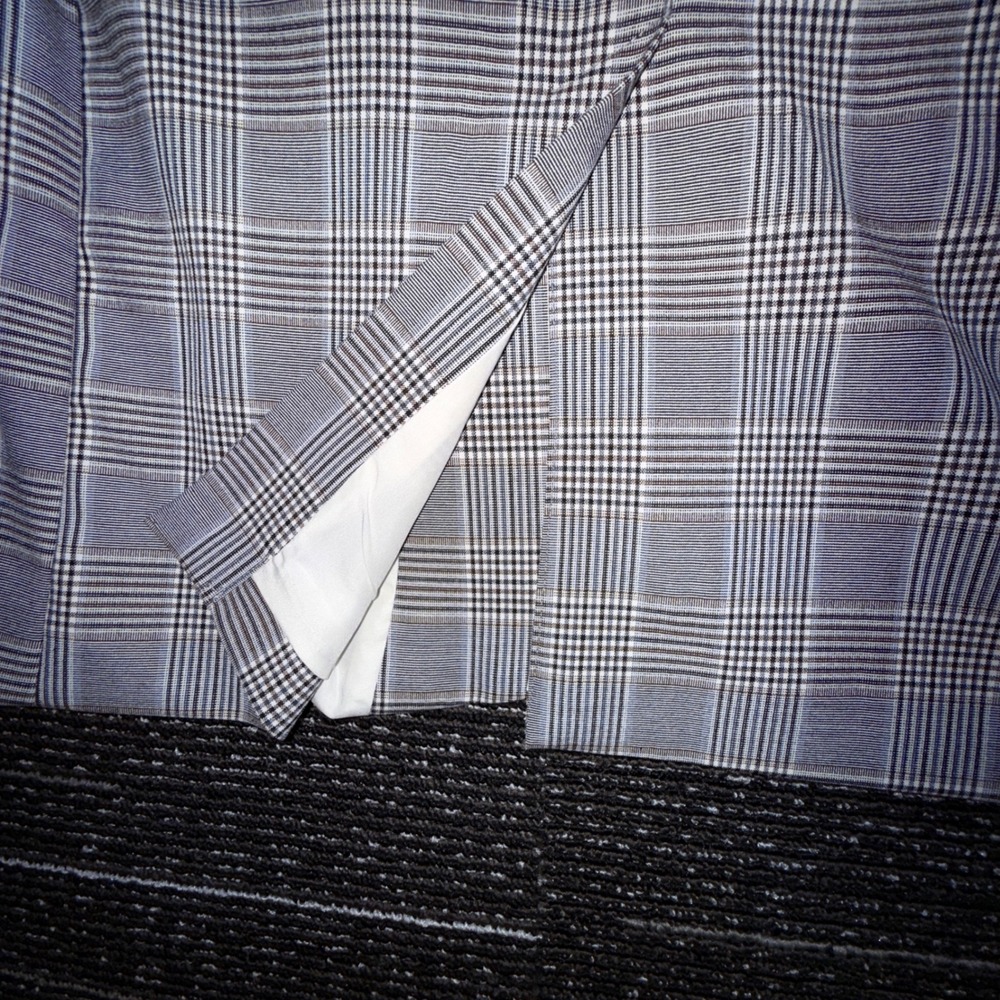 Houston White Plaid Blazer Shorts Set Women M NWT Grey Glen Check Suit - Picture 15 of 16